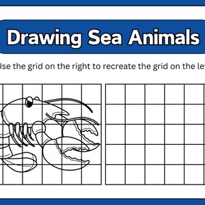 Sea Animal Grid Drawing image 2