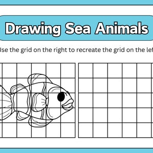 Sea Animal Grid Drawing image 3