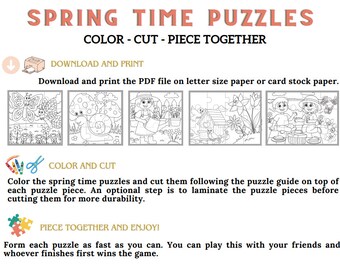 Puzzles - Colour, Cut & Piece Together