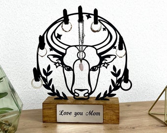 Stier teken sieradenstandaard, sieradendisplay, zusterverjaardagscadeau, astrologiegeschenken, sieradenorganisator, cadeau voor moeder