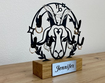 Metal zodiac jewelry holder, Capricorn gift, astrology gifts, mothers day gift, above bed decor, jewelry organizer, bracelet holder