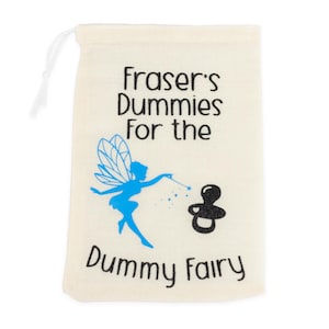 Personalised Dummy Fairy Pouch, Custom Nam Bag, Tooth Fairy Style Keepsake, New Baby Gift