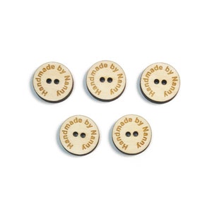 Personalised Wooden Buttons Laser Engraved With Any Message Required