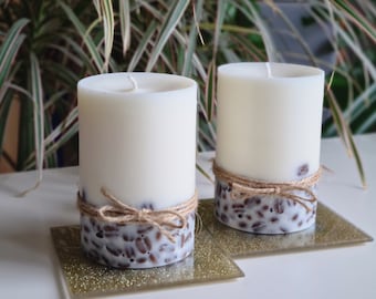 Handmade candles Set, Gift idea, Birthday gift, Interior decor,Soy wax candle, Ready as a gift, Relaxation gift, Scented Pillar Candles
