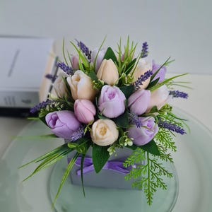 Soap Flower Bouquet, Birthday Gift, Handmade Soap, Decorative Soap, Soap Flowers, Tulips, Gift Ready to Give, A fragrant gift, Home decor