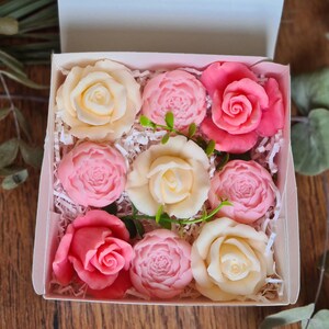 Square Soap Roses Handmade Roses Soap Set/decorative Soap/flower Soap/soap in a Box ...