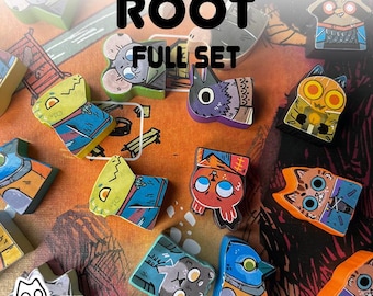 Root Stickers Fullset (WITHOUT Homeland) - Laminated Labels Fan-Made Upgrade Hand-Drawn Board Game Accessory