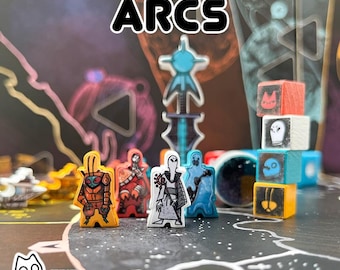 Autocollants ARCS Meeple - 232 étiquettes laminées pour une mise à niveau du jeu de base, accessoire de jeu de société dessiné à la main