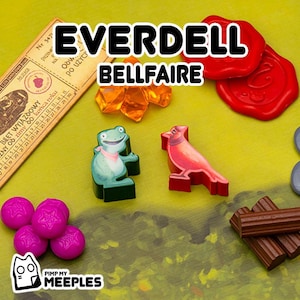 Everdell Bellfaire Meeple Stickers – 28 Laminated  Fan-Made Labels Board Game Upgrade Hand-Drawn Art