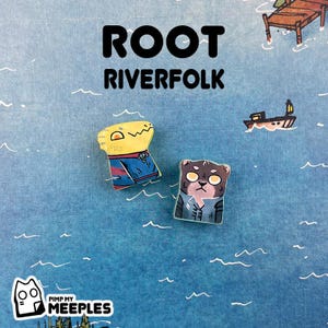 Root Riverfolk Meeple Stickers – 80 Laminated Labels Marauder Game Fan-Made Upgrade Hand-Drawn Board Game Accessory