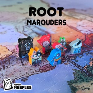 Root Marauder Meeple Stickers – 116 Laminated Labels Marauder Game Fan-Made Upgrade Hand-Drawn Board Game Accessory