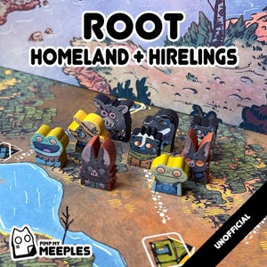 Root Homeland Meeple Stickers – Laminated Labels Homeland Game Fan-Made Upgrade Hand-Drawn Board Game Accessory