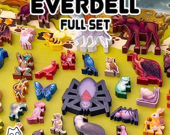 Everdell Fullset Meeple Stickers – Laminated Fan-Made Labels Board Game Upgrade Hand-Drawn Art