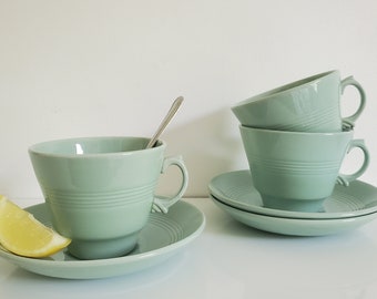 Ensemble de 3 tasses à thé bleu sarcelle Beryl England