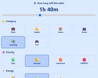 NeuroNote Planner – ADHD-Friendly Digital Planner | Works on All Devices | No App Needed | Simple HTML File for Focus & Budgeting