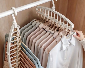 Space Saving Hangers for Clothes, Collapsible Hangers Organizer, Closet Hangers Space Saver, Clothes Hanger Organizer