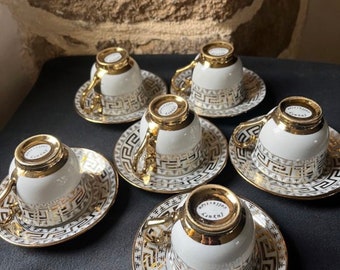 Magnifique lot de 6 tasses et 6 sous tasses à café Luxury Collection