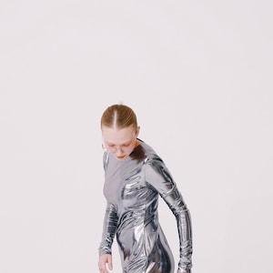 Silver cocktail dress, evening maxi dress, exquisite bodycon dress, red carpet, wedding guest dress, party dress, shiny metallic disco dress