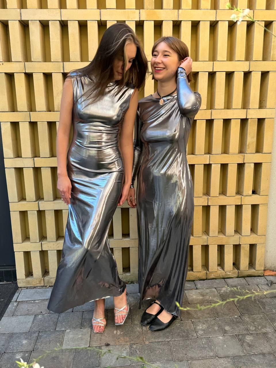metallic silver bridesmaid dresses Silver Wedding Dress: Metallic bridesmaids Gown