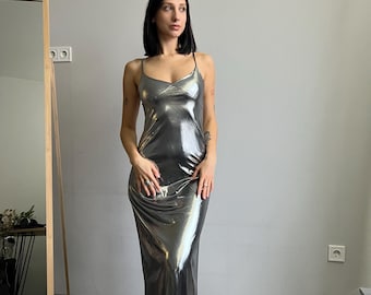 Silver Shiny Bridesmaid Dress