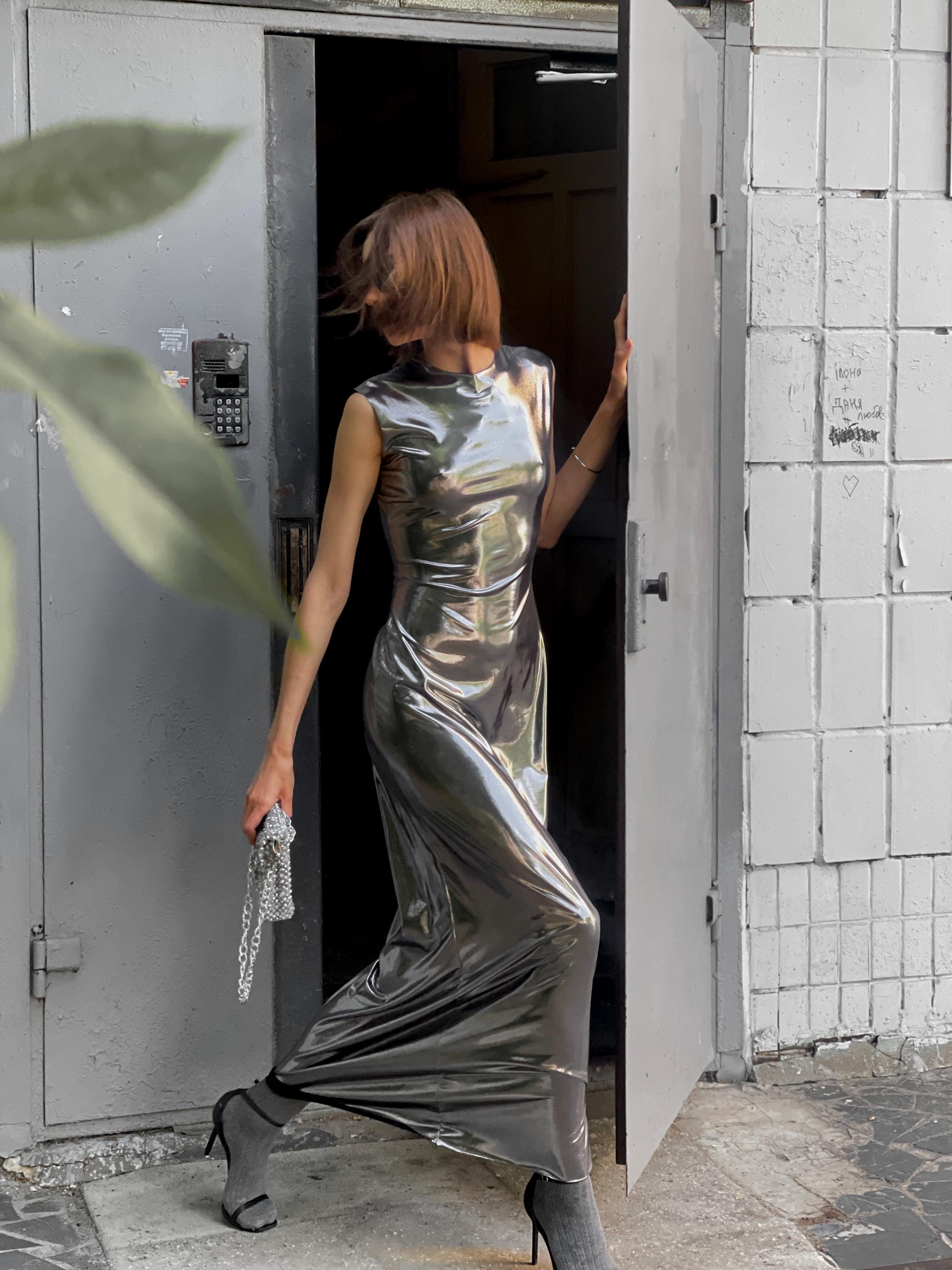 knee length dresses for ladies The Chrome Ruche Set