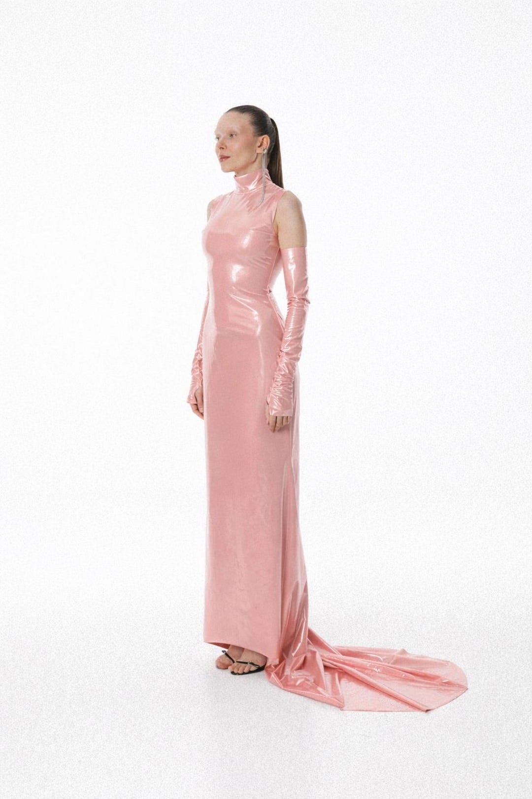 custom-pvc-gown-evening-shiny-dress-etsy