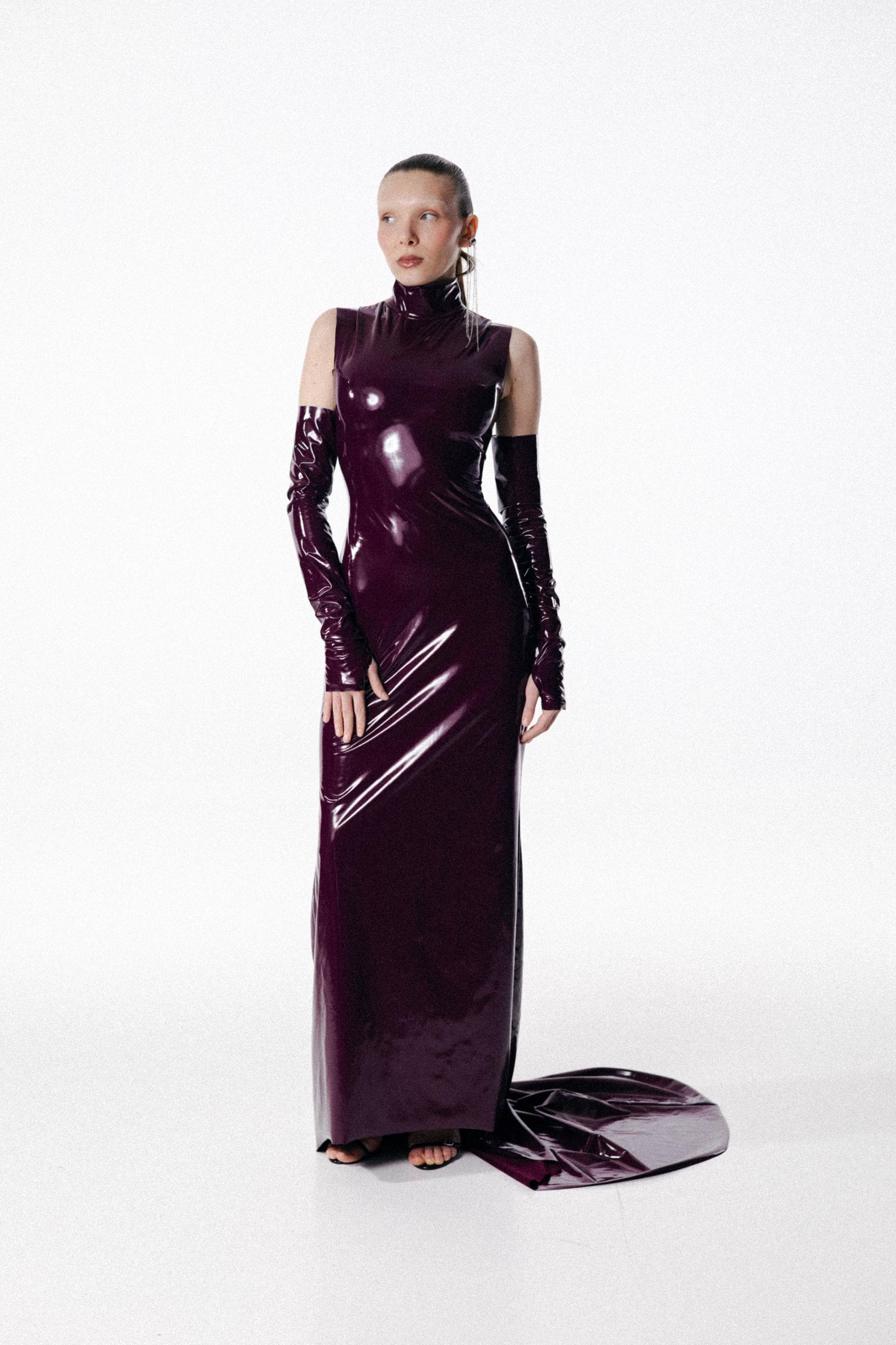 purple pvc dress Lavender PVC Drag Queen Dollie Dress With Tutu