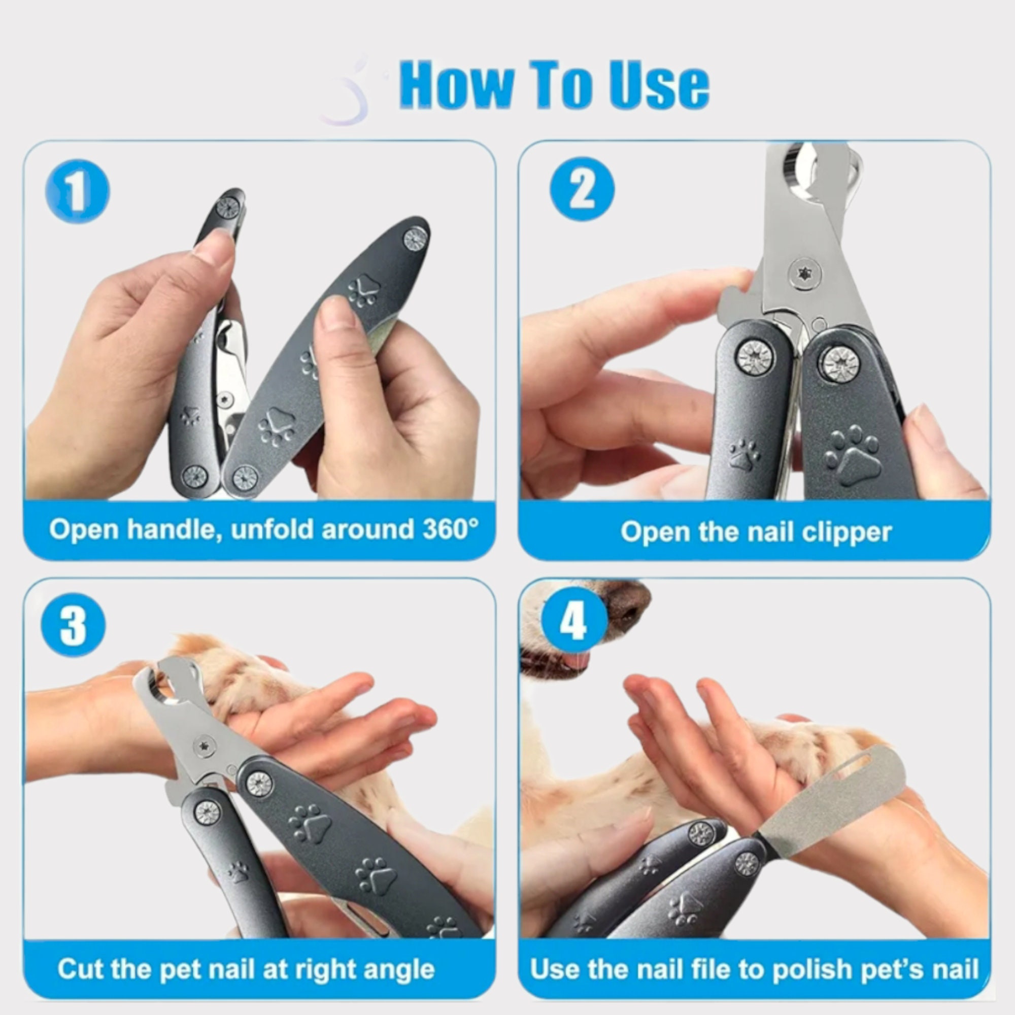 Professional Dog Nail Clippers for Large Dogs up to 200lbs Sharpest Low