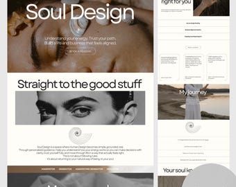 Human Design Website Template, Minimalist Coach Landing Page (Canva)
