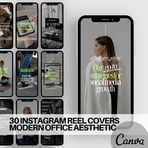 Copertine minimaliste per i reel di Instagram per social media manager e piccole imprese, modelli di Instagram per agenzie di marketing digitale, ganci per reel