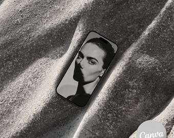 Gray Stone texture iPhone Mockup, Realistic Editable Device Mockup for Canva, Branding mockup, minimal mockup, Smartphone screen mockup