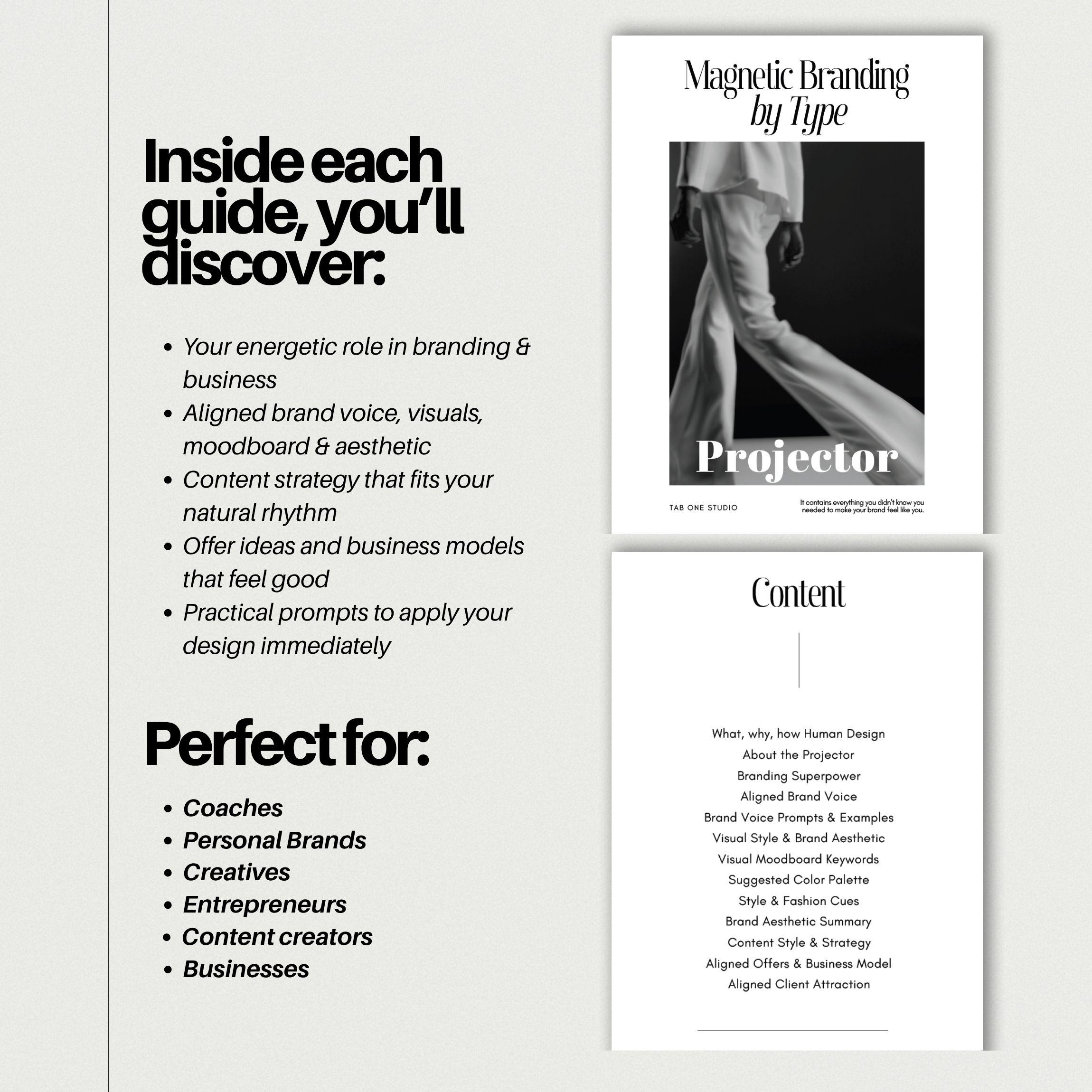 Projector Brochure.pdf Human Design Branding Guide for Projectors, Brand Blueprint (PDF) - Etsy