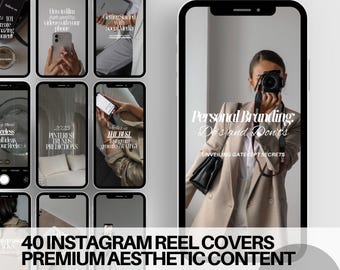 Aesthetic Instagram Reel Covers, Neutral Minimalist Templates (Canva)
