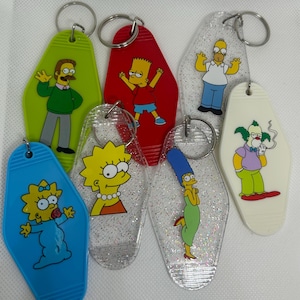 Breloczki z kreskówkowymi motywami retro – styl motelu UV DTF