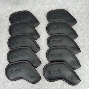 Fundas magnéticas PING negras para palos de golf, funda protectora para hierros