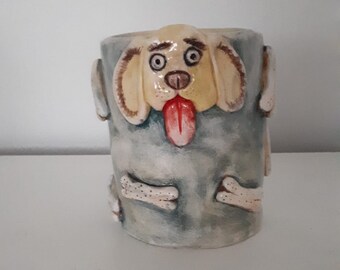 Special Design Dog Ceramic Pen Holder