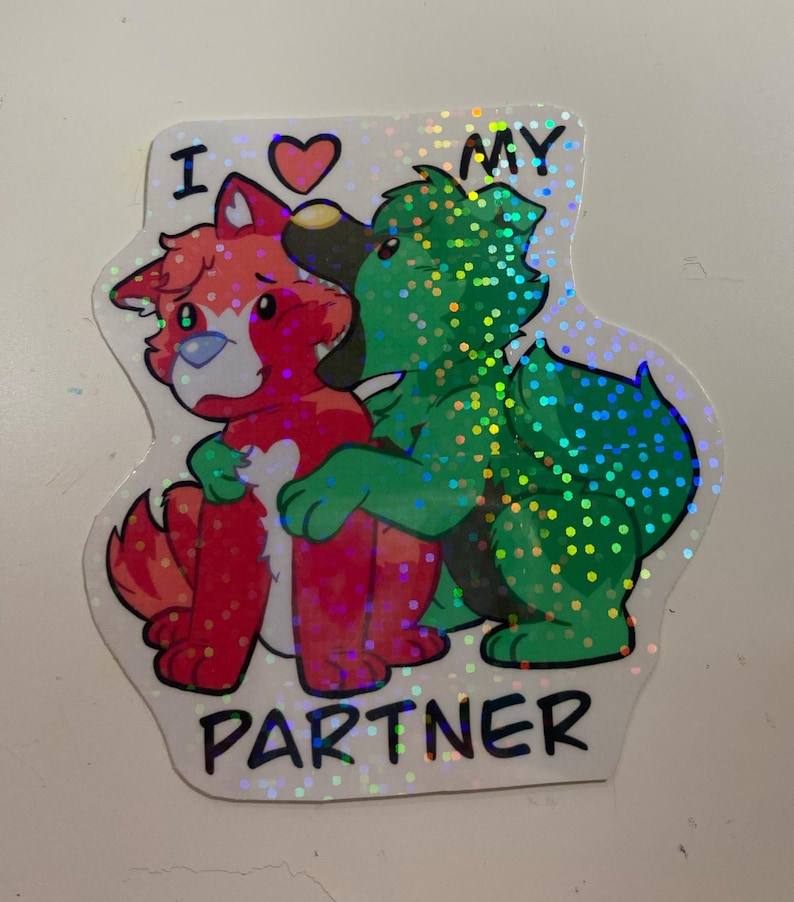 I Love My Partner, Boyfriend, Girlfriend Funny Bite Furry Glitter ...