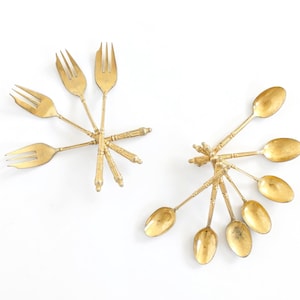 Couteau fourchettes et pelle à tarte - Perle Dorée