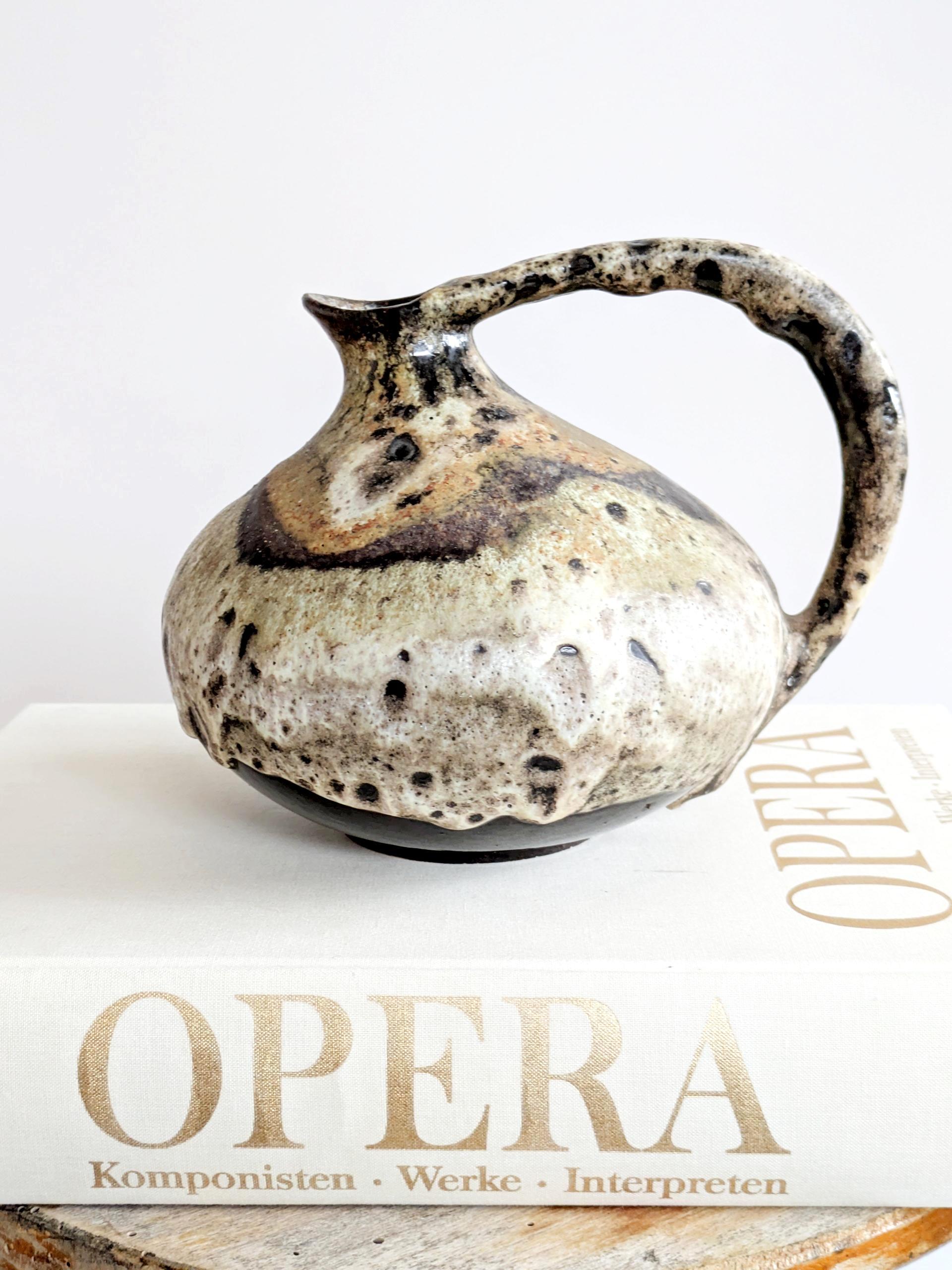 Ruscha Keramik 313 Vase Fat Lava, 1960s German Pottery, Kurt