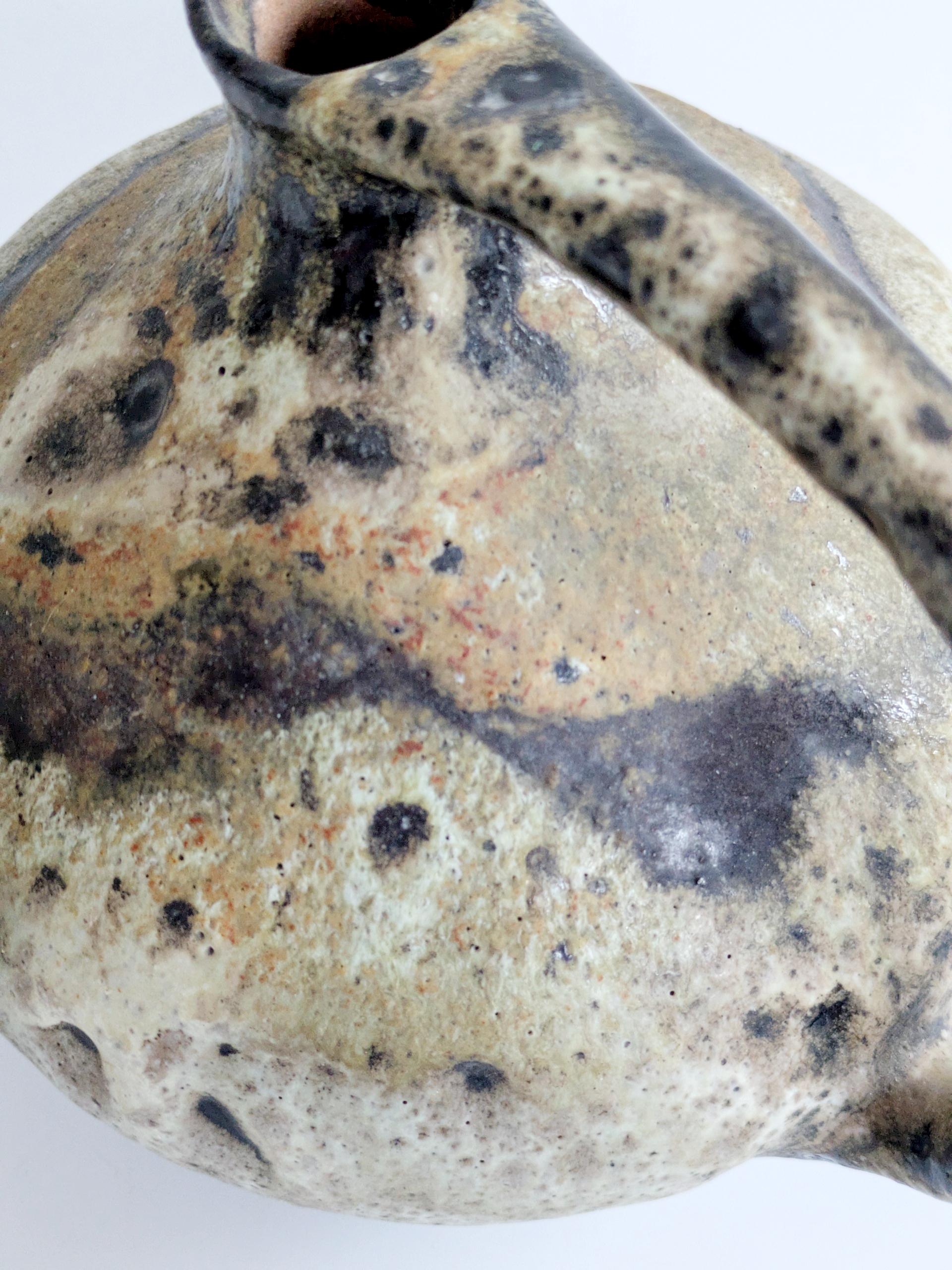 Ruscha Keramik 313 Vase Fat Lava, 1960s German Pottery, Kurt
