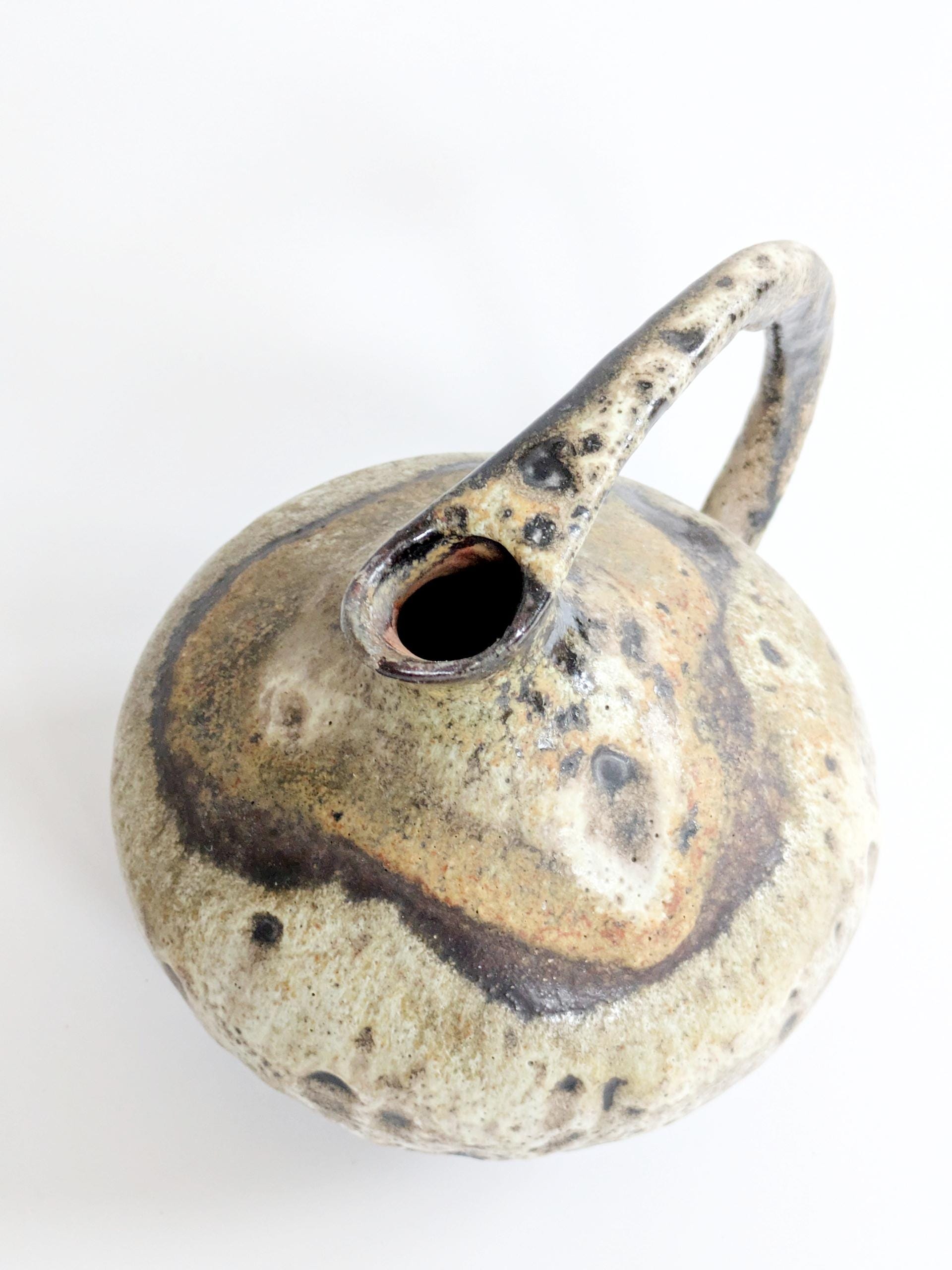 Ruscha Keramik 313 Vase Fat Lava, 1960s German Pottery, Kurt