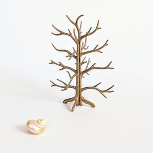 Vintage Brass Tree Jewelry Stand | Mid-Century Boho Decor | Brass Sculpture