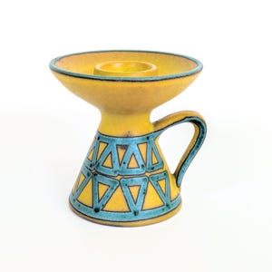 Midcentury Ceramano Candle Holder: West German Pottery, Limone Decor