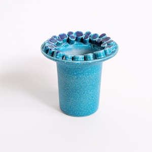 1960&#39;s Ceramano Ceralux Vase by Hans Welling, Midcentury Turquoise Fat Lava Ceramic, West German Pottery