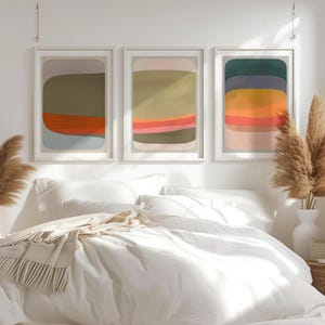 Abstract Multicolor Print Set, Modern Minimalist Wall Art Decor (Digital Download)