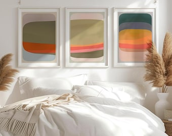 Abstract Multicolor Print Set, Modern Minimalist Wall Art Decor (Digital Download)