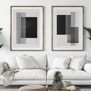 Geometric Lines Art Print Set: Minimalist Squares (Digital Download)