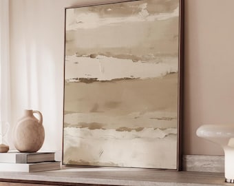 Neutral Abstract Wall Art, Beige Taupe Textured Print, Wabi Sabi Japandi Minimalist Decor
