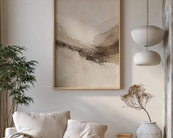 Wabi Sabi Wall Art, Neutral Beige Textured Abstract Print, Japandi Minimalist Wall Decor