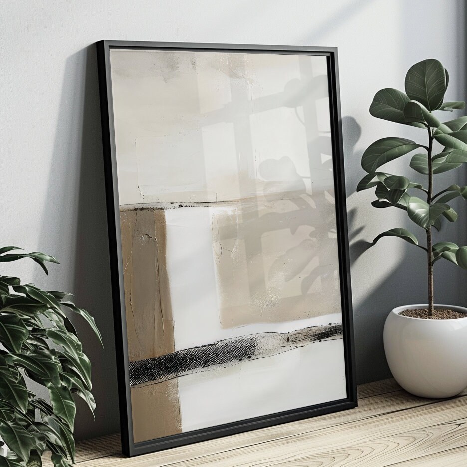 Abstract Art Print Set, Beige Black Minimalist Wall Decor Wall Decor - Etsy